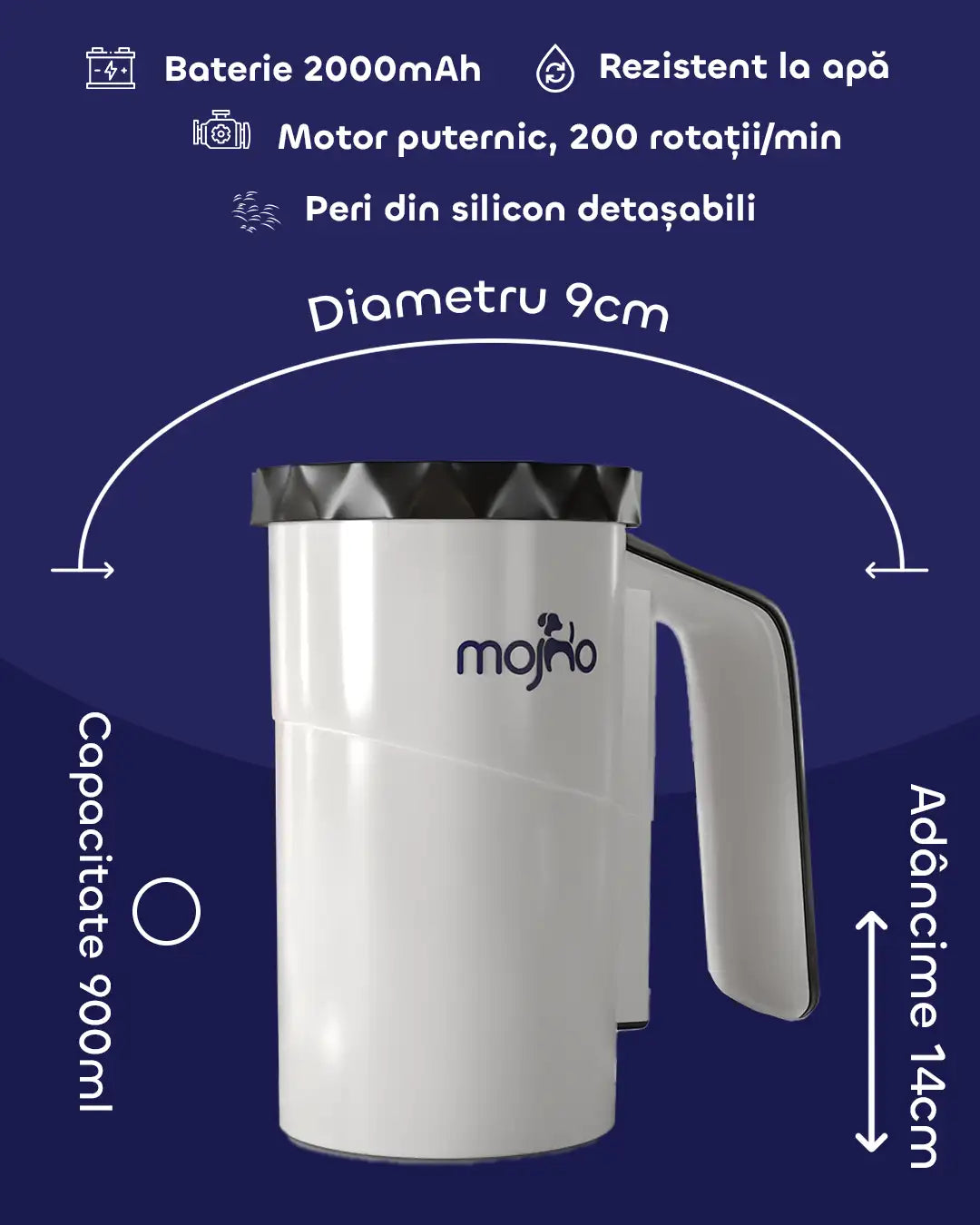 Spin Buddy Max - curățător automat de lăbuțe, câini talie medie și mare