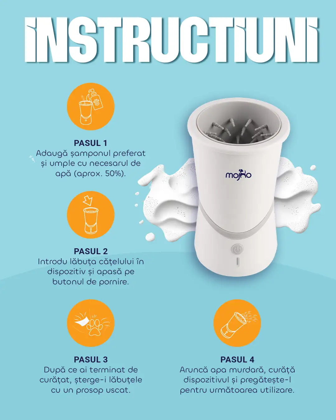 Spin Buddy - Curățător automat de lăbuțe