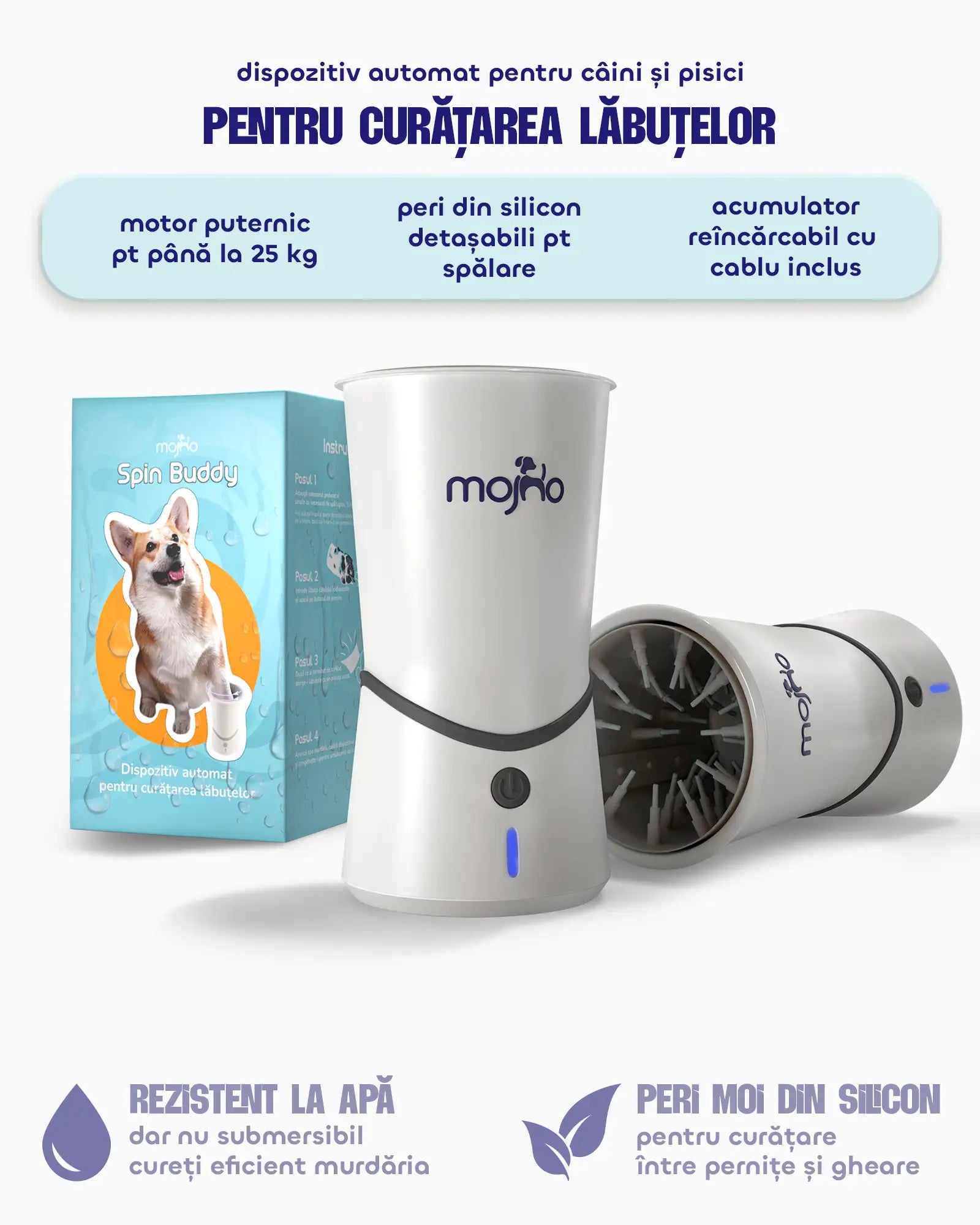 L235 ビューティガレージ 移動式シャンプー台 2026年 PERRO Spin Buddy - Curățător automat de lăbuțe – Mojho Dogs