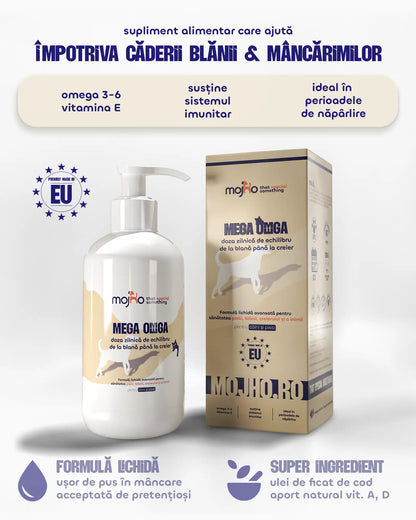 Mega Omega - Formulă lichidă pentru sănătatea pielii, blănii, creierului și a inimii